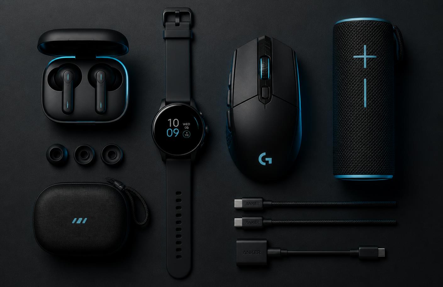 Assortment of tech hardware products sold on MYSK live streams